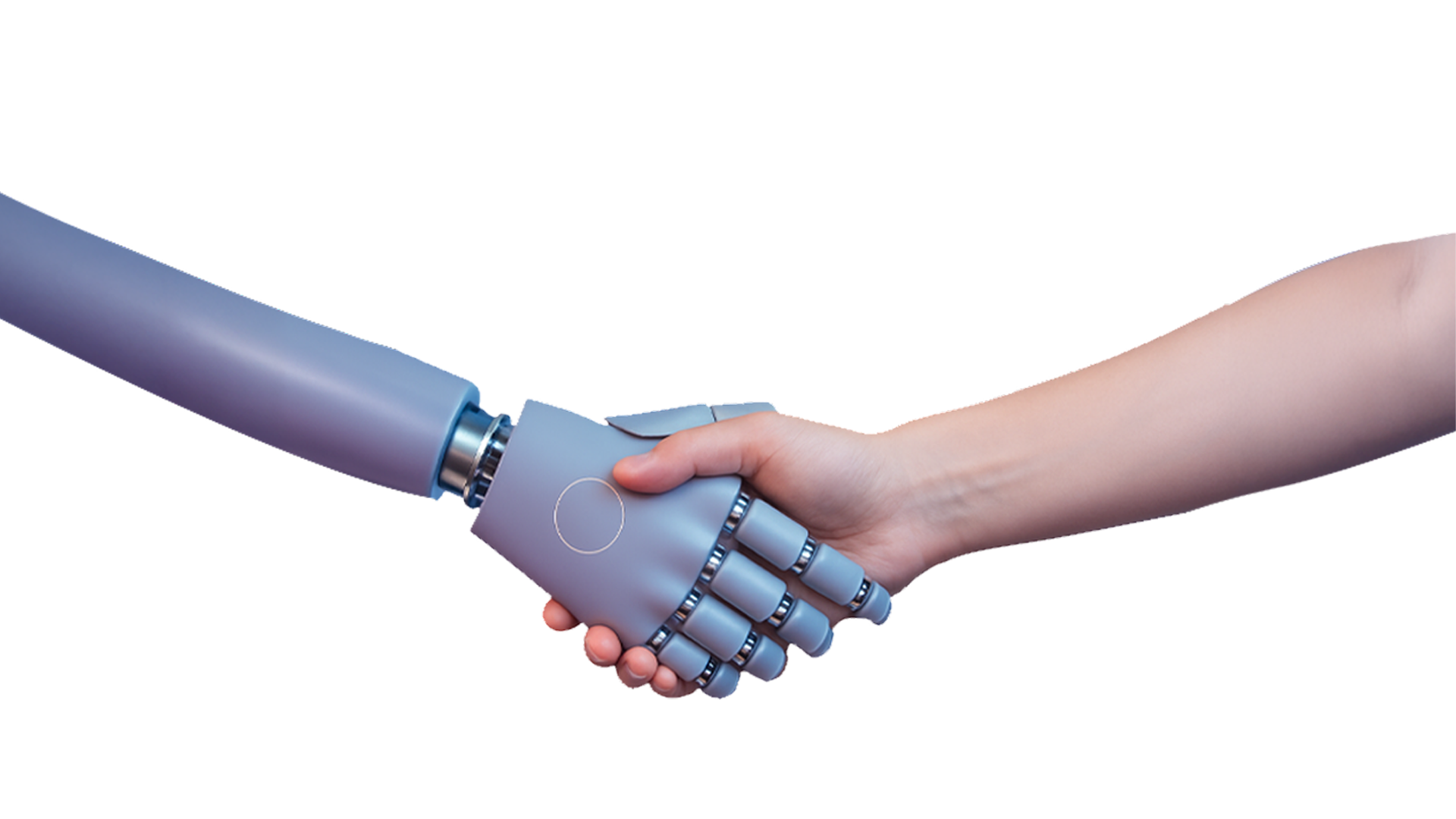 مصافحة بين إنسان وذكاء اصطناعي